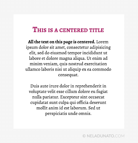 Beginner design mistakes - Too much centered text