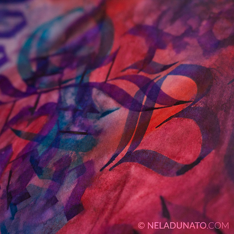 Calligraphy mixed media art journal