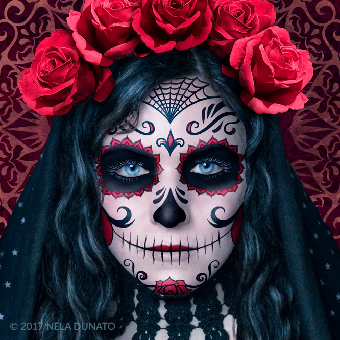 Santa Muerte surrealistic dark art photo-manipulation